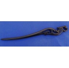 Ebony wood hairpin, phoenix