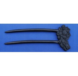 Ebony wood hairpin, magnolia blossom