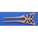 peachwood hair fork, butterfly