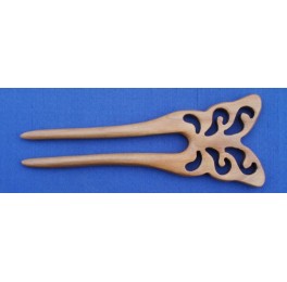 peachwood hair fork, butterfly