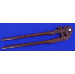 Pao Rosa wood hairfork, plum twig