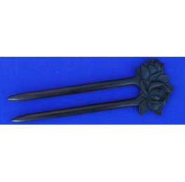 Ebony wood hairpin, magnolia blossom Ebony wood hairpin, magnolia blossom