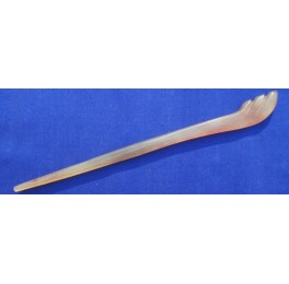 Ox horn hair pin, feather