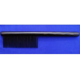 Single row teeth inserted comb, ebony wood