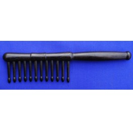 Single row teeth inserted comb, ebony wood