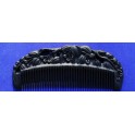 Carved Black Chakate comb, cherries