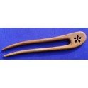 slim peachwood hair fork