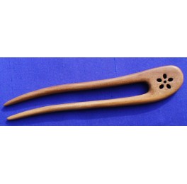 slim peachwood hair fork