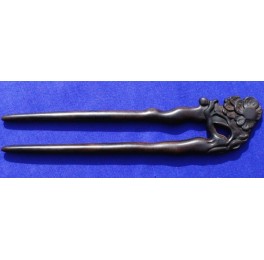 Ebony wood hairpin, plum twig