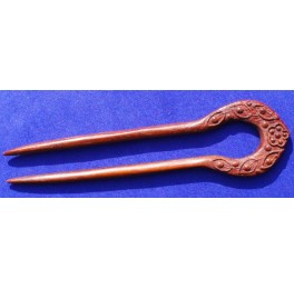 Pao Rosa wood hairfork, leaf circle