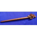 Rose wood hairpin, paeony