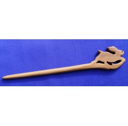 Simple peachwood hairpin, rabbit