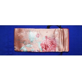 silk bag with flower pattern, medium, rose
