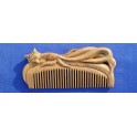 Carved Vera wood comb, fox
