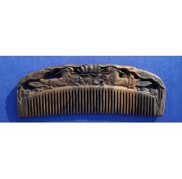 Carved Black Chakate comb, ducks Carved Black Chakate comb, ducks