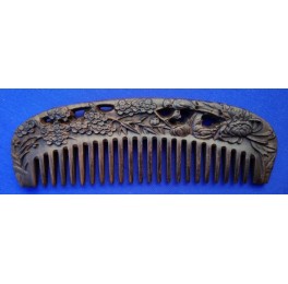 Carved Black Chakate comb, blossoms Carved Black Chakate comb, blossoms