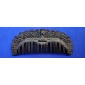 Carved Black Chakate comb, peacock