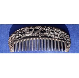 Carved Black Chakate comb, dragon and phoenix Carved Black Chakate comb, dragon and phoenix