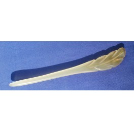 Ox horn hair pin, feather