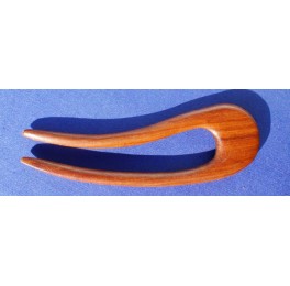 Curved Pao Rosa wood hairfork, short Curved Pao Rosa wood hairfork, short