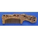 Carved Vera handle wood comb, spring