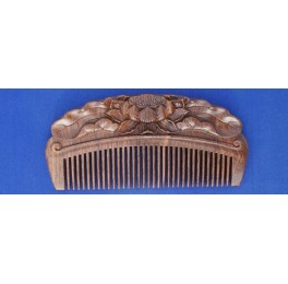 Carved Panga Panga pocket comb, lotus Carved Panga Panga pocket comb, lotus