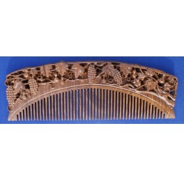 Carved Panga Panga comb, grapes