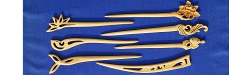 Wooden hairpins and hairforks